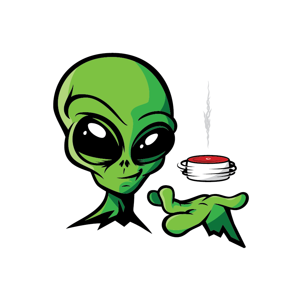 Sticker - Smirking UFO Change-up Alien
