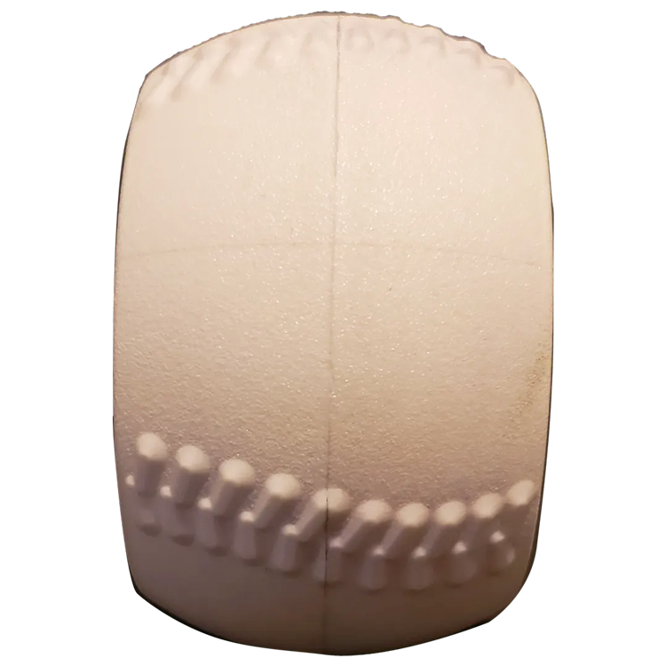 Overweight CleanFuego. Plastic baseball training tool that looks like a baseball puck. Side view