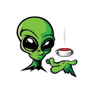 
            
                Load image into Gallery viewer, Sticker - Smirking UFO Change-up Alien
            
        