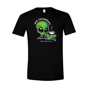 
            
                Load image into Gallery viewer, T-shirt - CleanFuego Smirking Alien
            
        