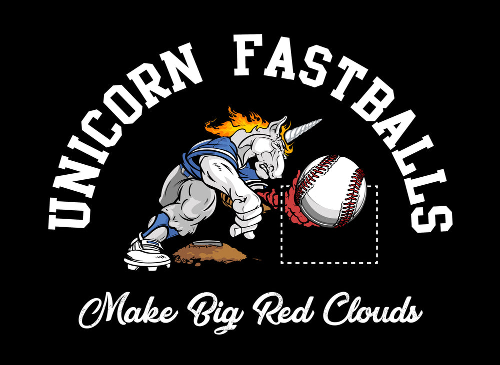 A 60/40 poly-cotton blended t-shirt with the CleanFuego Unicorn Fastball. This FUEL CHUCKIN' ANIMAL is perfect for the gym, in class, at the field or just lounging around